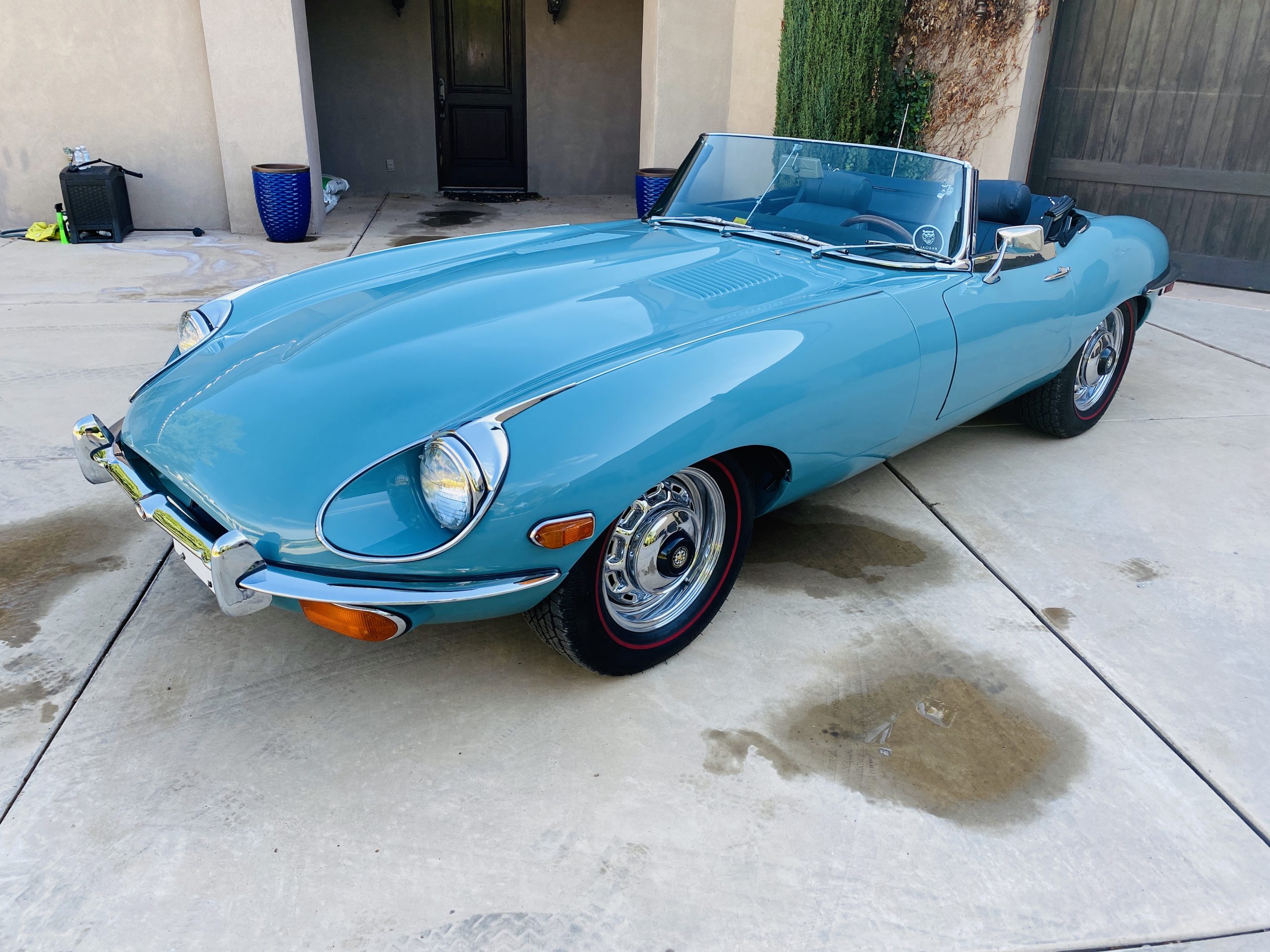 1969 Jaguar XKE Series 2 OTS Roadster- Sky Blue-Dark Blue